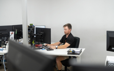 Man working on a computer