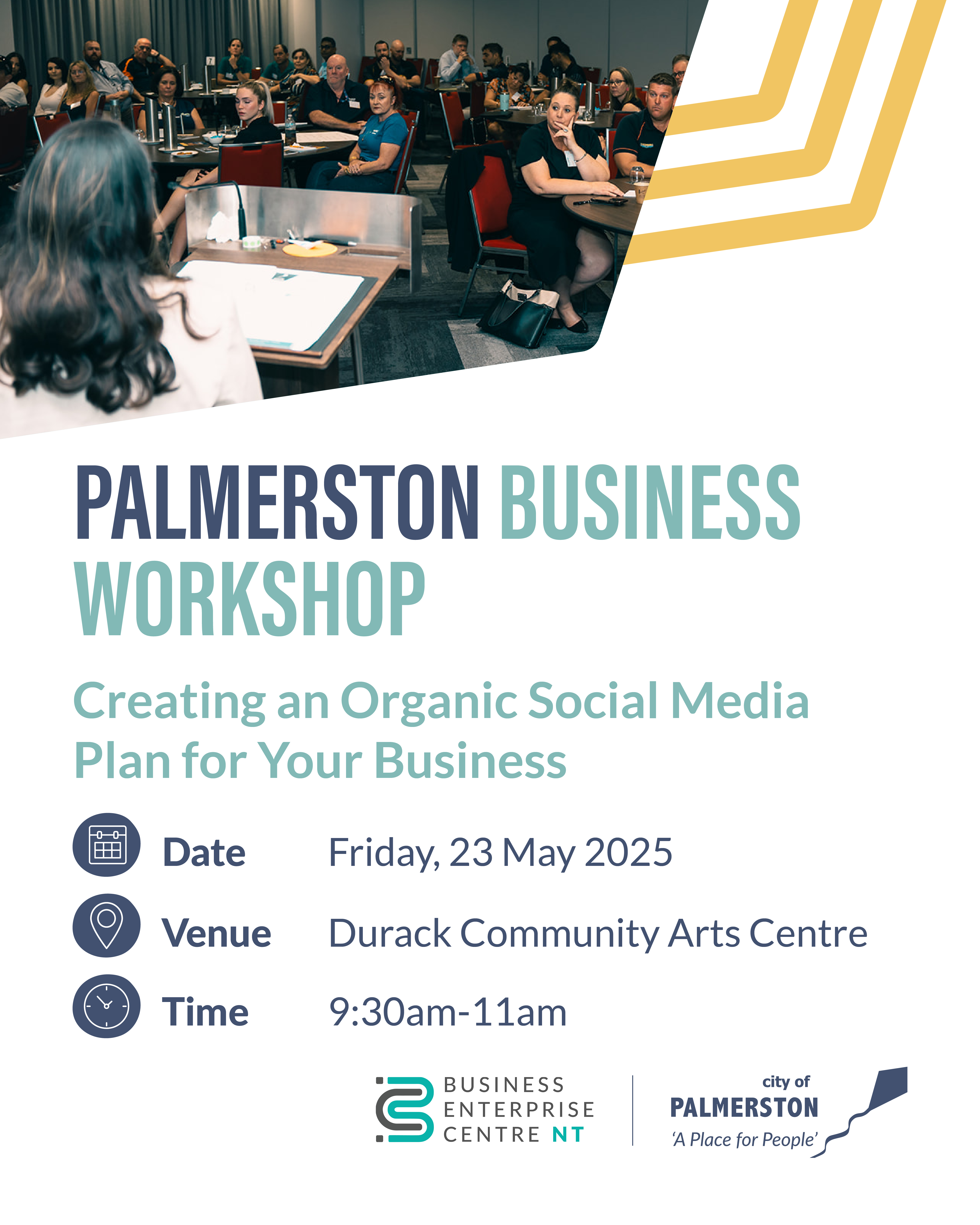  Flyer for Palmerston business workshop - Creating an organic social media plan for our business