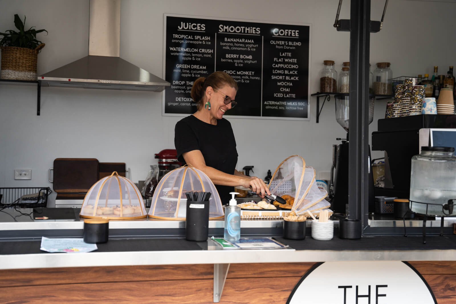 Cafe employee working